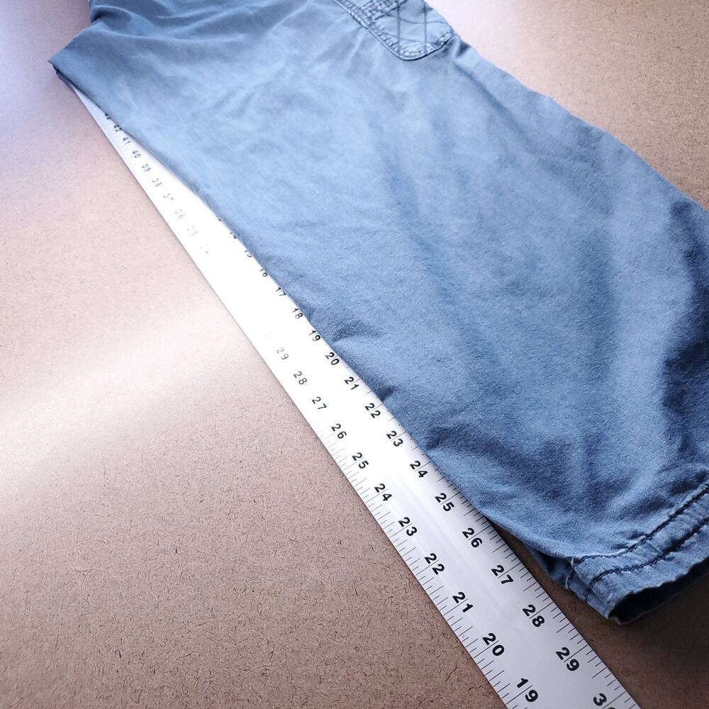 American Eagle Baggy Jogger Cargo Pants Women 10 Blue Stretch Cinch Hem Utility - Picture 5 of 9